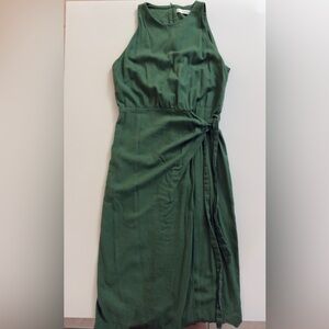 MANGO Green Wrap-Style Women's Dress